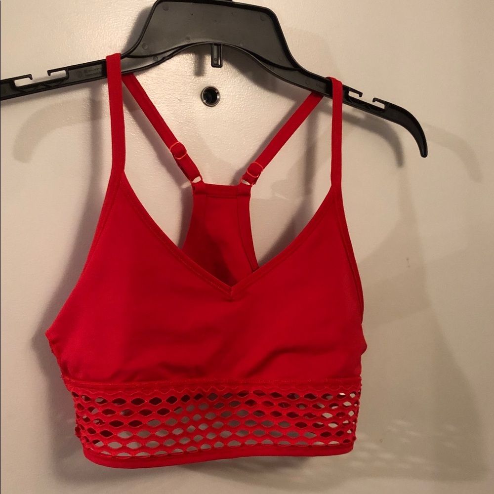 PINK Victoria's Secret Red Racerback Mesh-Band Bralette
